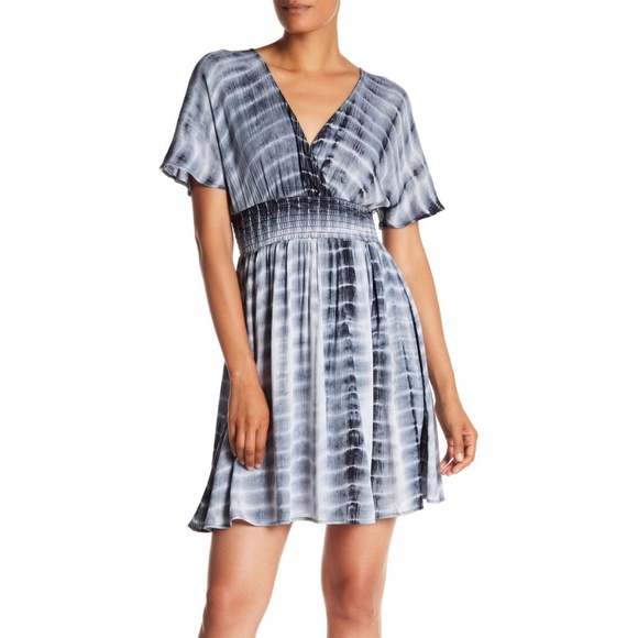 S.H.E. Dresses & Skirts - S.H.E. Swim Cover Up Plunge Crinkle Tie Dye Dress